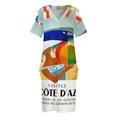 thumbnail image 4 of Póster de viaje francés de la visita a la Costa Azul de 1957. Vestido holgado con bolsillos. Vestido de noche para mujer. Vestido ajustado., 4 of 7