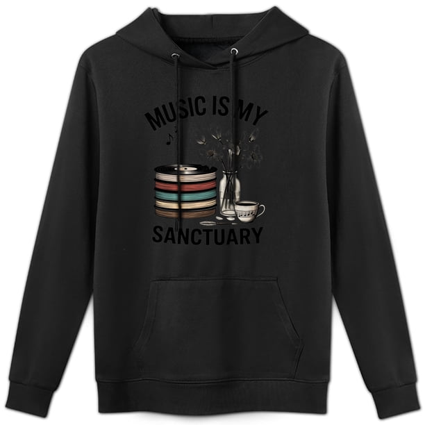 Sudadera con capucha con temática de música curativa, algodón agradable para la piel, top informal unisex.(S)