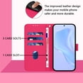 thumbnail image 3 of Wallet Case Compatible for Motorola Moto G 5G 2025 / 2026, PU Leather Magnetic Closure Protective Flip Folio Case with 3 Card Holder and Wrist Strap Cover Women Men,Rose Red, 3 of 9