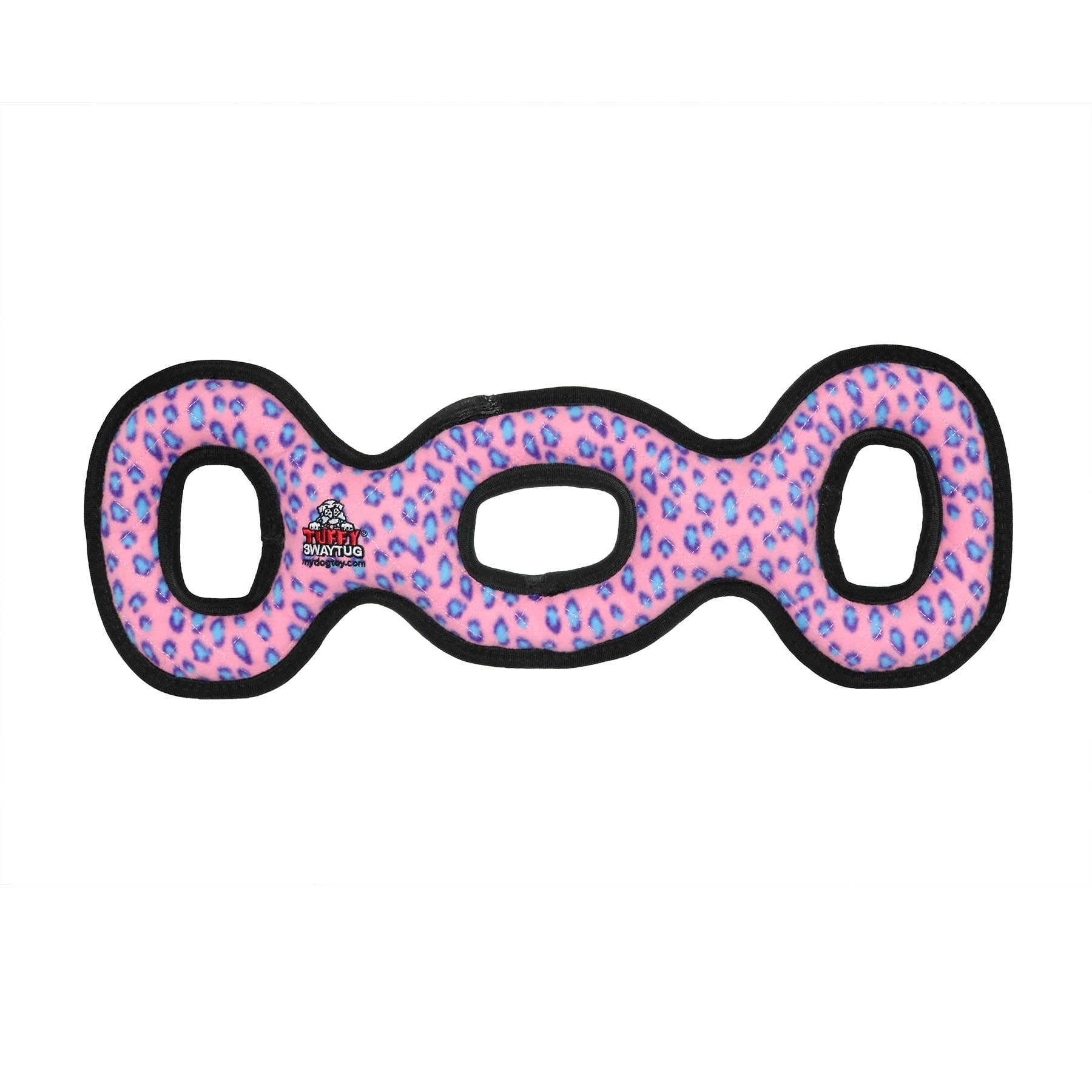TUFFY® Ultimate 3WayTug Pink Leopard, 2-Pack, Durable Plush Squeaky Dog Toys