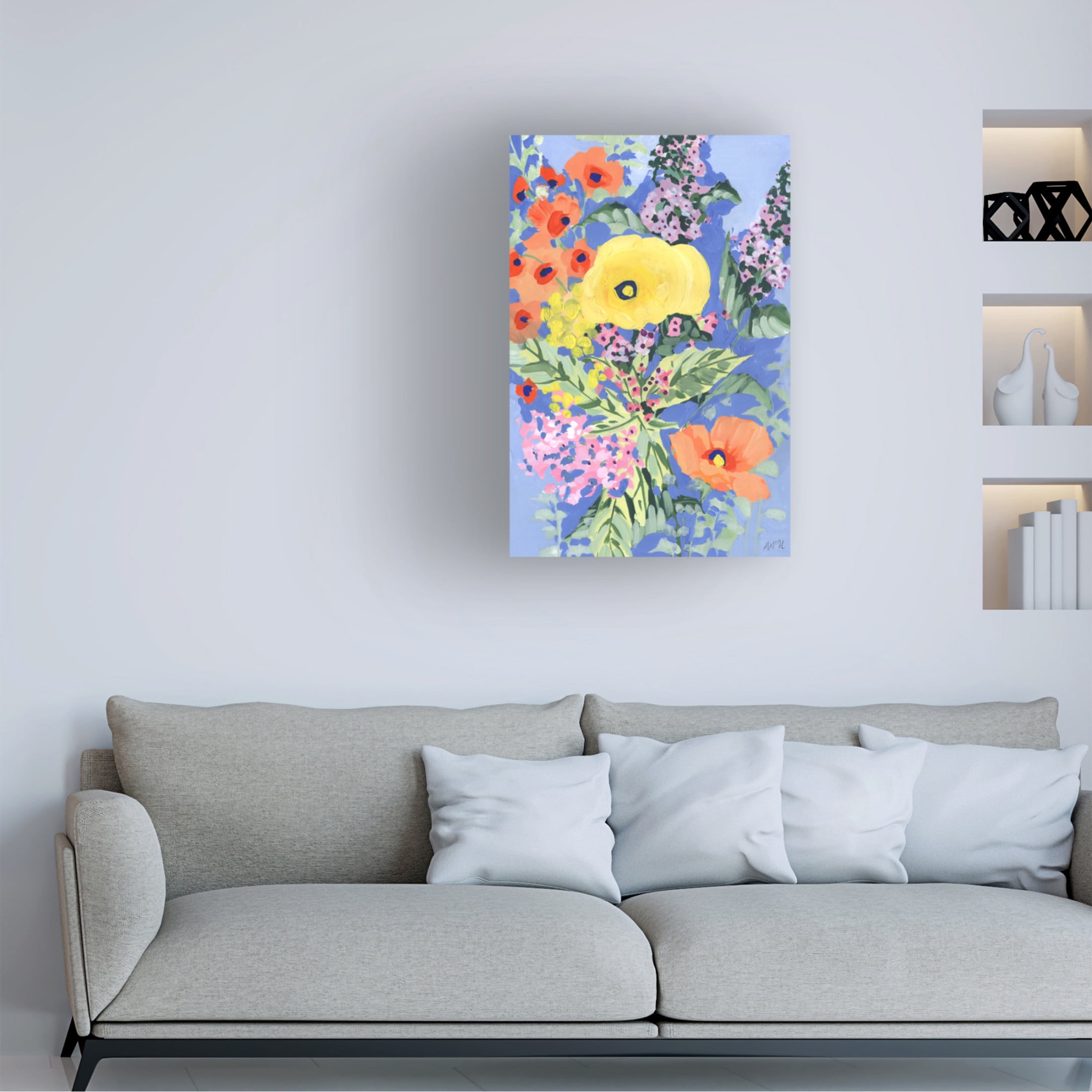 Trademark Fine Art Ania Zwara Yellow And Orange Poppies Canvas Wall Art