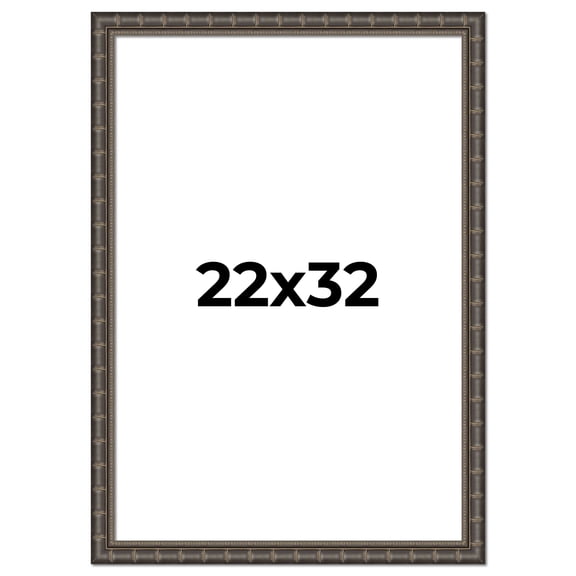 22x32 Frame Black Bamboo Solid Wood Picture Frame Width 1.5 Inches | Interior Frame Depth 0.5