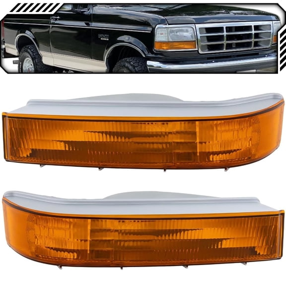 EPIC LIGHTING OE Style Halogen Side Markers Assembly Replacement for FORD 92-96 BRONCO 92-97 F-150 [ FO2520116 FO2521114 F2TZ13201A F2TZ13200A ] Pair