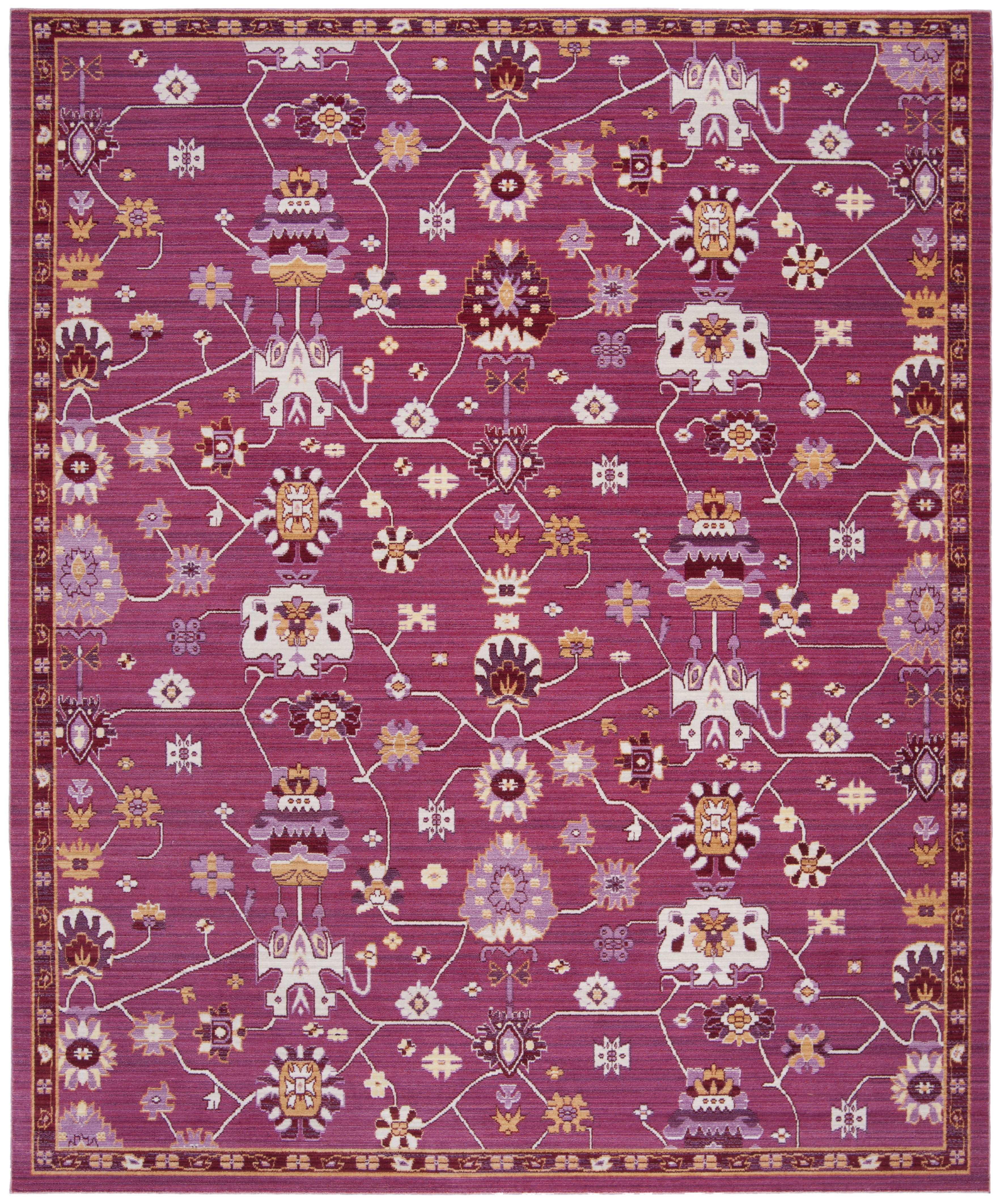 SAFAVIEH Valencia Gemma Abstract Polyester Area Rug, Fuchsia/Multi, 9' x 12'