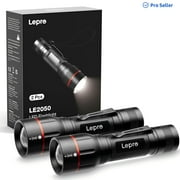 Lepro 2-Packs LED Flashlights with Clip , LE2050 High Lumen, 5 Lighting Modes, Zoomable Waterproof  Lightweight Flashlights for Emergencies,Camping, Powered by AAA Battery