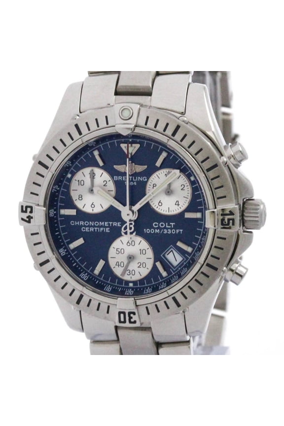 Pre-Owned BREITLING Chrono Colt Steel Quartz Mens Watch A73350 Polished (Good)