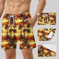 thumbnail image 4 of Lutiedan Mens Swim Trunks Quick Dry Mesh Lining Hawaiian Beach Bathing Suit Elastic Waist Drawstring Breathable Board Shorts with Pockets, 4 of 5