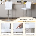 thumbnail image 3 of StnTalk 4-Piece Swivel Adjustable Bar Stools Set, PU Leather Counter Height Bar Chairs with 360° Rotation, Height Adjustable 24.8''–33.4'', Metal Base for Kitchen Island & Home Bar, 3 of 7