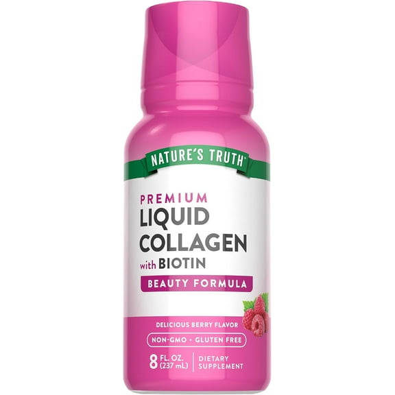 Liquid Collagen | 8 oz | Non-GMO, Gluten Free Supplement | Natural Berry Flavor | by Nature's Truth