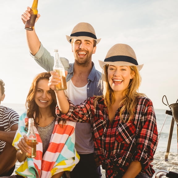 CTIRCHIU Woven Straw Outdoor Sun Hat with Wide Brim for Men and Women, Beach , 1 Set