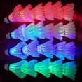 thumbnail image 4 of 4pcs Lighting Badminton Dark Night Colorful LED Lighting Sport Badminton Light Spot Shuttlecock Accessory Red/Green/Blue/Colored 4pcs Mixed, 4 of 6