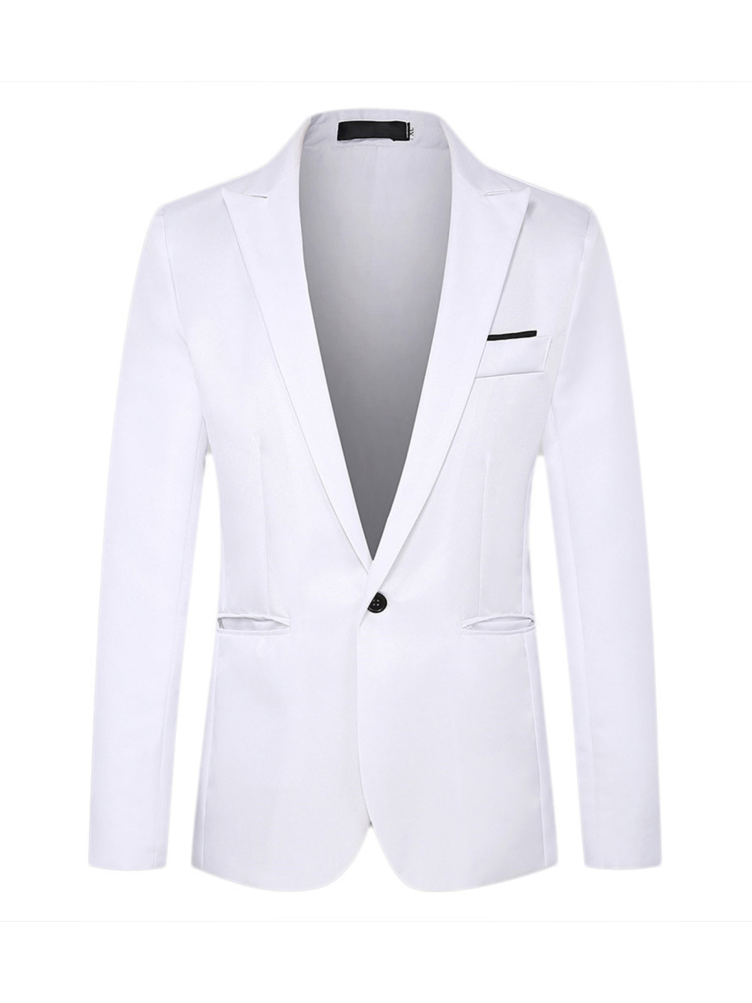 UPAIRC Mens 1 Button Plain Suit Single Breasted Office Jacket Foaml