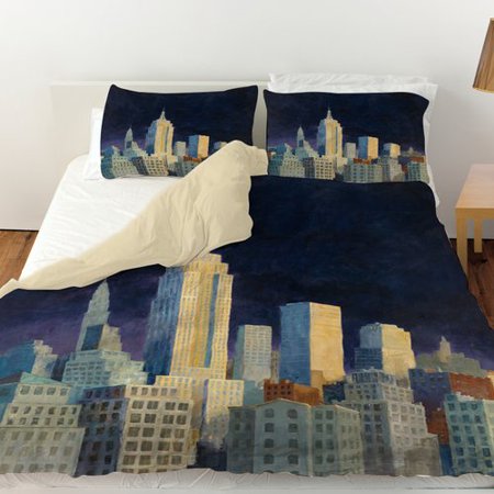 Manual Woodworkers & Weavers Midnight in Midtown Duvet Cover