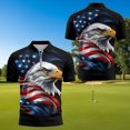 thumbnail image 4 of Aplkyhs American Flag Eagle Couple Golf Shirts Moisture Wicking Mens Hawaiian Shirt for Golf Tennis Hiking Running Gym Cooling Shirts for Men Soft and Comfortable, 4 of 6