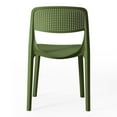 thumbnail image 2 of WestinTrends Playa Modern Stackable Plastic Resin Patio Dining Side Chair (Set of 2), Olive Green, 2 of 15