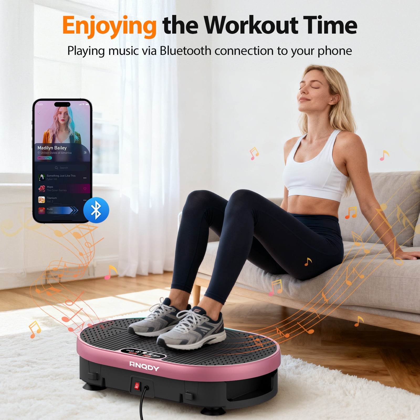 Anqdy Vibration Plate Exercise Machine Whole Body Shake with Remote Control Pink 1-Count