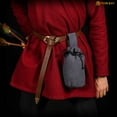 thumbnail image 4 of Mythrojan Medieval Belt Pouch Drawstring Canvas Waist Bag for Renaissance Costume Accessories Viking Jewelry Pouch DnD Dice bag Pirate Hip Pouch Larp Cosplay Coin Purse Pouch Bag - Gray, 4 of 6