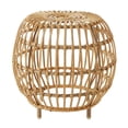 thumbnail image 4 of Patio Table, OTTAWA Side Table-Bohemian Faux Rattan Weave Accent Table for Indoor Outdoor Use, Handcrafted Round Side Table for Living Room, Patio, Garden,Light Brown Color, Outdoor Dining Table, 4 of 10
