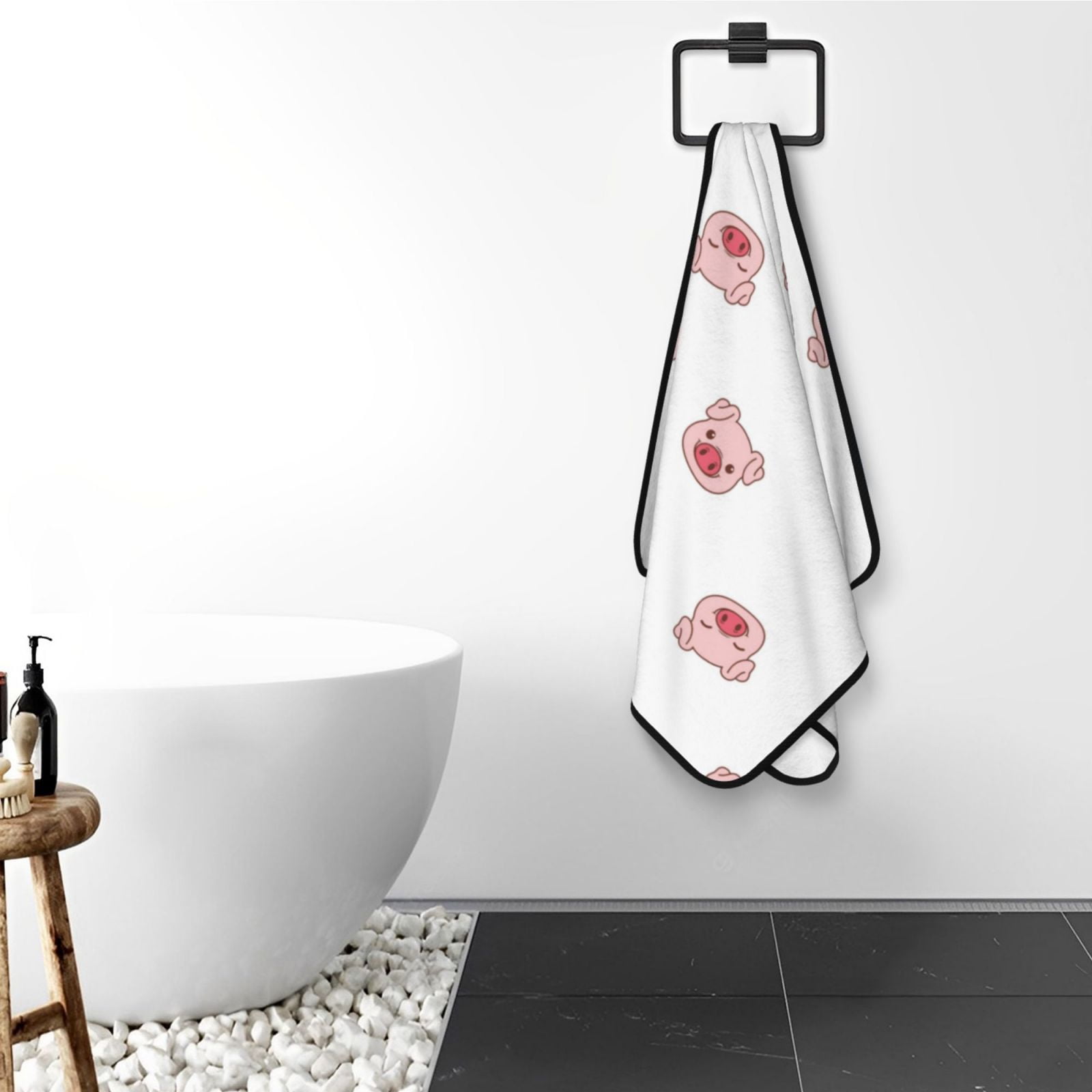 Cotton Bath Towels for Bathroom - Pink Cute Pig Face Microfiber Quick Dry Towels for Body Bath Sheets, Personalized Beach Towel, Soft Shower Towels for Travel Home Beach 27*55in
