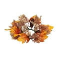 thumbnail image 2 of UALSRZL Candle Rings Wreaths, 10in Thanksgiving Sunflower Maple Leaves Berry Pinecone Candle Rings, Candles Wreath for Fall Table Decor, Multicolor, 2 of 7