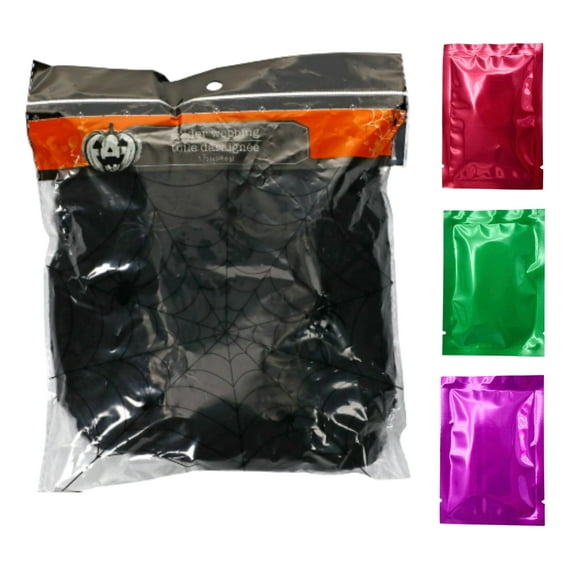 Halloween Artificial Spider Web with Plastic Spider Black Stretchable Cobweb for Indoor Outdoor Yard Home Haunted House Creepy Decor Costume Party Supplies 1.7oz 1 Pk w/ Snoep in Beperkte Oplage