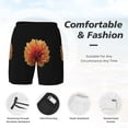 thumbnail image 6 of Picia Orange Dalia pattern Mens Swim Trunks with Compression Liner Stretch Beach Shorts Quick Dry with Zipper Pockets No-Chafing Board Shorts-XX-Large, 6 of 9