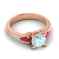 thumbnail image 3 of 2.50 Carat Round Cut Aquamarine & Red Ruby Gemstone Fany Engagement Ring for Women Solid 14K Rose Gold Size 7.5 by Diamond-Capitals, 3 of 8
