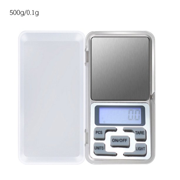 Mini báscula Digital 100/200/500g 0,01/0,1g bolsillo eléctrico de retroiluminación de alta precisión para joyería peso gramo para cocina Almacenamiento y organización del hogar Inglés 500g/0.1g Kearding HA005451-01B