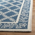 thumbnail image 6 of SAFAVIEH Chelsea Alecia Geometric Borders Wool Area Rug, Navy/Cream, 5'6" x 5'6" Round, 6 of 9