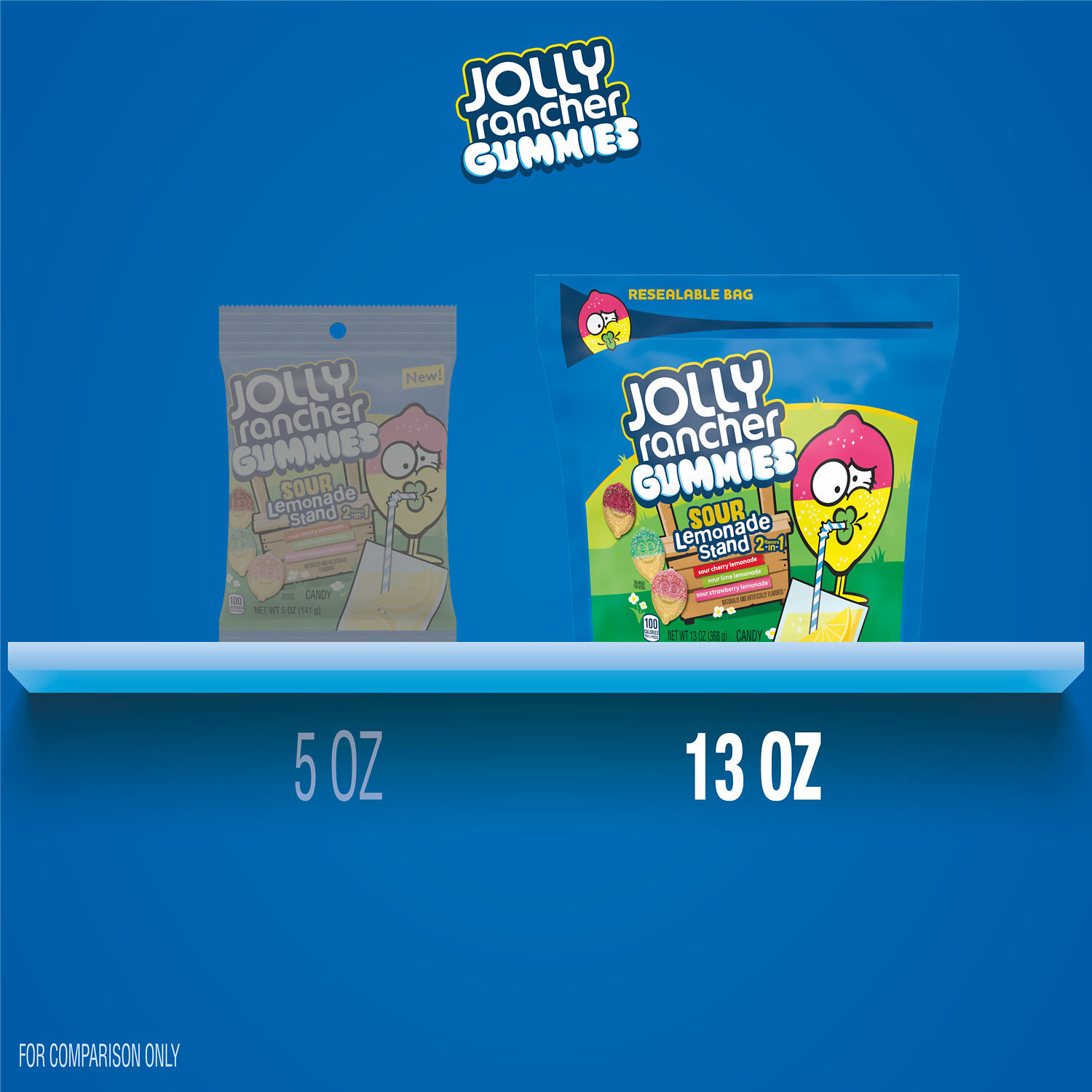 Jolly Rancher Gummies Sour Lemonade Stand 2 In 1 Fruit Flavored Candy Bag 13 Oz 5025