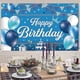 thumbnail image 2 of Birthday Backdrop Banner, Happy Birthday Backdrop Party Decorations For Kids Adults, Extra Large Birthday Backdrop And Door Banner Decorations1pcsblue, 2 of 5