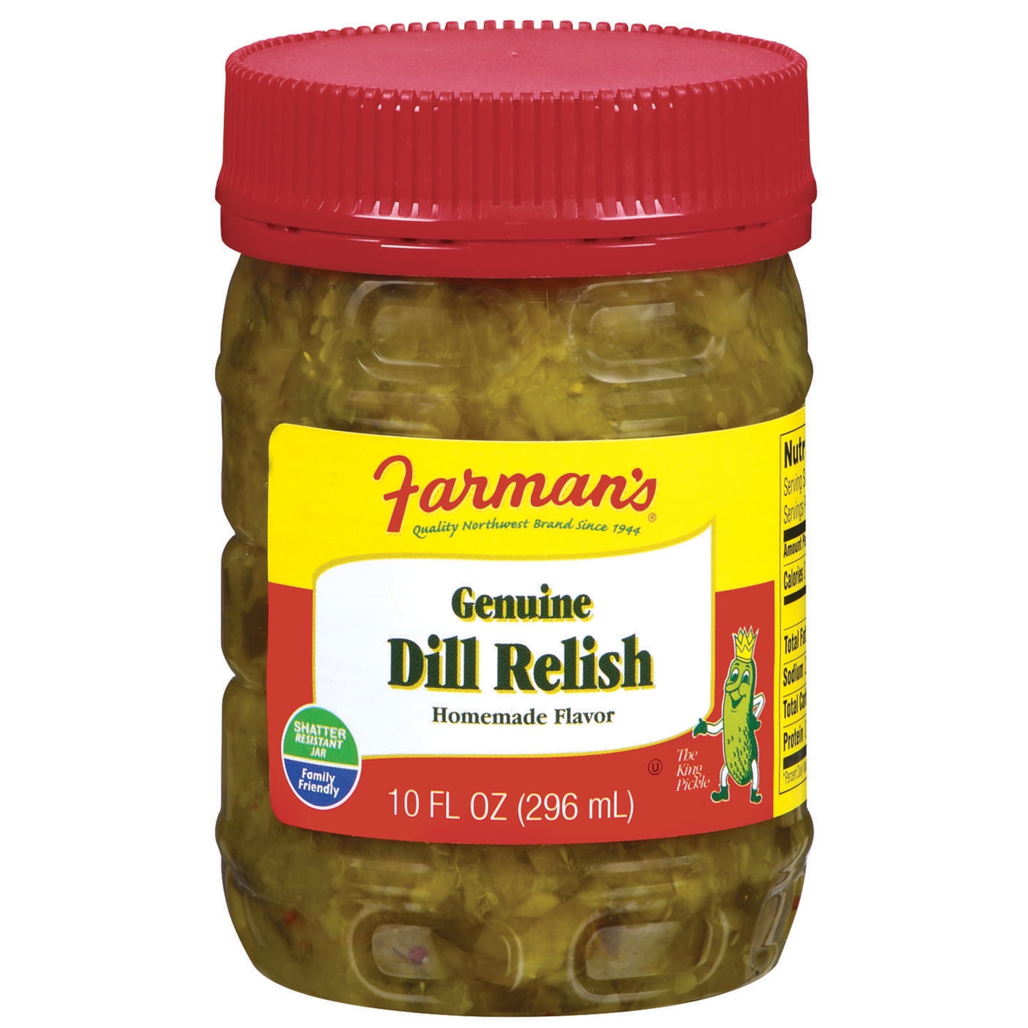 Farman's Genuine Dill Pickle Relish 10 Fl Oz Plastic Jar