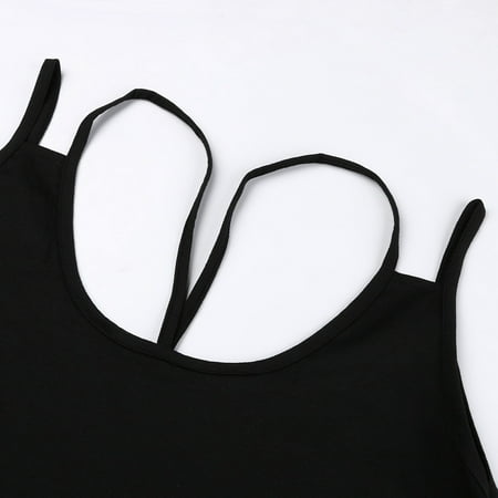 

Cathalem Camisole with Bra Women Tank Blouse Neck Backless Clothes V Tops Sleeveless Casual Women Women s Blouse Workout Set Vest Black Large