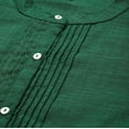 thumbnail image 4 of eloria Women's Fashion Solid Mandarin Collar Kurti, Fabric : Cotton, Color : Green, Size : Large, 4 of 7
