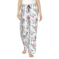 thumbnail image 2 of Goofa Rose Flower B Printed Soft Pajama Pants for Women, Wide Leg Comfy Casual Lounge Yoga Pants-, 2 of 9