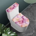 thumbnail image 3 of HELLHERO Pink Marble Texture Universal Toilet Seat Cover Replacement Elastic Edge Fits All Toilet Shapes Non-Slip Toilet Seat Covers Set Adjustable Gift Stretch Fit 17x21 Inches, 3 of 7
