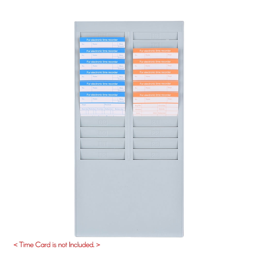 Aibecy DOYO Time Card Rack Wall Mount Holder 24 Pocket Slot for Attendance Recorder Punch Time Office