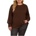thumbnail image 2 of Ailaofu Womens Tops Long Sleeve Lightweight Shirts 2025 Fall Fashion Clothing Trendy Tops Crewneck Basic Tee, 2 of 6