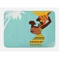 thumbnail image 1 of African Bath Mat, African Mother with Her Baby in Ethnic Clothes Retro Style Fashion Image, Non-Slip Plush Mat Bathroom Kitchen Laundry Room Decor, 29.5 X 17.5 Inches, Turquoise Marigold, Ambesonne, 1 of 2