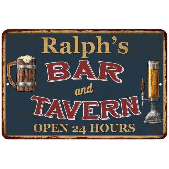 Ralph's Green Bar & Tavern Rustic Sign Decor 8x12 208120047310