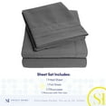 thumbnail image 4 of Sweet Home Collection 1800 Thread Count Extra Deep 21" Pocket 4 Piece Sheet Set Cal King Gray, 4 of 5