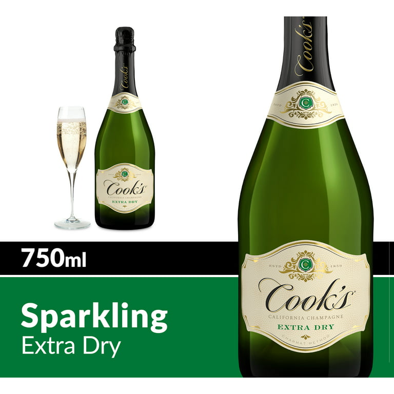 Cook's California Champagne Extra Dry White Sparkling Wine, 750 mL Bottle,  11.5% ABV