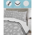 thumbnail image 4 of Quilts Twin Size, Nautical Grey Soft Comforter Bedding Set for Bed, Retro Sailing Boat Map Anchor Rudder Lightweight Quilted Bedspread with Pillow Cover(2 Pieces) for All Season, 68x86 Inch, 4 of 6