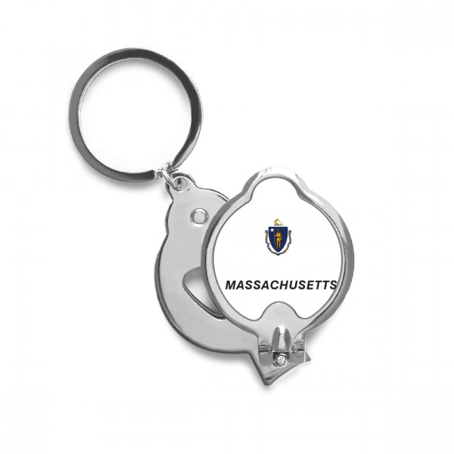 Massachusetts Flag Profile Finger Nail Clippers Scissor Stainless Steel Cutter
