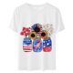 thumbnail image 3 of Camisetas de Manga Corta para las Mujeres, Blusa de Manga Corta de la Moda Del Día de la Independencia Hecha de Poliéster Cómodo para la Primavera Verano, Blusas de Manga Corta para las Mujeres, 3 of 7