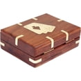 thumbnail image 3 of Playing Card Deck Holder Case Storage Box Handcrafted Wooden Case with Brass Design - Playing Card Box Holder Organizer, 3 of 4