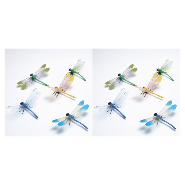 Bewildely 5pcs Garden Dragonfly Decor Model Props Prop Artware Sculpture Craft Stake Insect Decoration Gardening Home Insects Simulation Como se muestra 2piezas Bewildely CBP484100