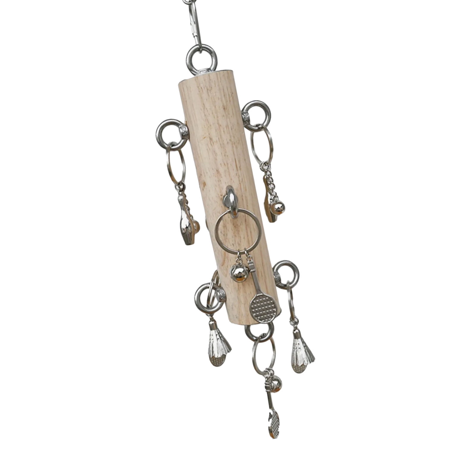 Bird Tearing Puzzle Toy Bird Cage Chewing Toy Perch with Metal Rings for Small Bird Birdcage Enrich Toy