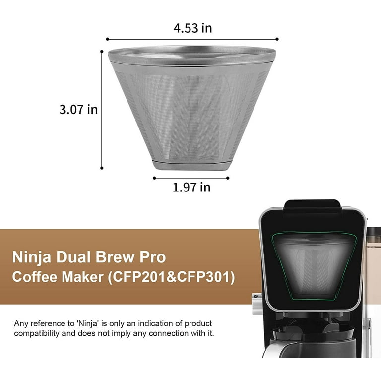  Reusable Coffee Pods Compatible with Ninja DualBrew Coffee  Maker, 4 Pack Reusable K Pod Permanent k Cup Coffee Filter Accessories for  Ninja CFP301 CFP201 CFP307 Dual Brew Pro: Home & Kitchen