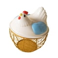 thumbnail image 1 of Cesta de huevo de pollo huevo contenedor titular de alambre de hierro portátil huevo de pollo titular encimera de recogida de huevos cesta para , Oro, 1 of 8